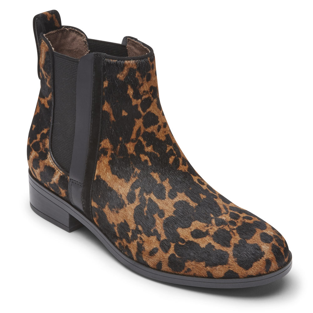 Rockport Singapore Womens Boots - Larkyn Chelsea Leopard - WI0137982